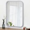 AOAOPQ 45x65 cm Green Wall Bathroom Mirror Horizontal Vertical for Vanity Rectangle Large Bathroom Mirror Vanity Mirror Anti Rust Hangs Horizonta