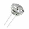 Toilet Flush Button(Silver),Round Head Toilet Flush Button,Toilet Push Button Flush Replacement,Two Rods Dual Push Button Toilet Flush Button for