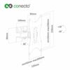 conecto, TV Wall Mount up to 42 Inches / Tilts (+/-20°) / Pivoting (+/-45°) / up to VESA 200 / Load Capacity 30.0 kg / White