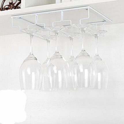 Fashion Creative Wine Glass Rack Upside Down Goblet Shelf Home Creative Hanging Cup Holder European Style J1120, PIBM, White, 40 * 22.5cm