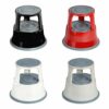 Premier Housewares 2 Tier Step Stool, Rubber and Steel, Light Grey
