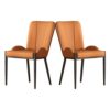 WANGFENG 2PCS Accent Chairs, Waterproof PU Leather kitchen Chair with Backrest and Padded Seat Reception Chairs for Home Living Room Furniture(4