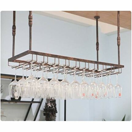 Vintage Ceiling Stylish Simplicity Wine Glass Holder Simple Creative Display Storage Bottle Holder Wine Glass Holder Height Adjustable Bar Floati