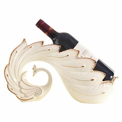 Stylish Simplicity Ivory Magnetic Wine Rack Decoration Peacock Modeling Crafts European Wine Cabinet Decoration Creative Home Desktop Porch Parti