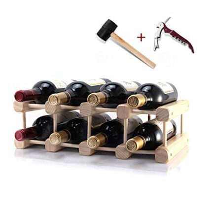 KEppd Modular Wine Rack,Solid Wood Wine Holderfree-Assembled Countertop Decorative Wine Storage Shelf Very Sturdy and Will Last Long - Practical