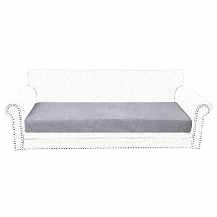 Littleduck Sofa Cushion Covers 3 Seater Elastic Sofa Seat Cushion Covers Couch Slipcover Stretch Sofa Cover Furniture Pet Protector Light Grey