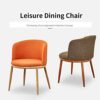 WALNUT Dining Room Chairs Nordic Style Dining Table With Chairs Set Furniture Cotton Linen Solid Wood Hotel Kitchen Restaurant Stool (Color : Ora