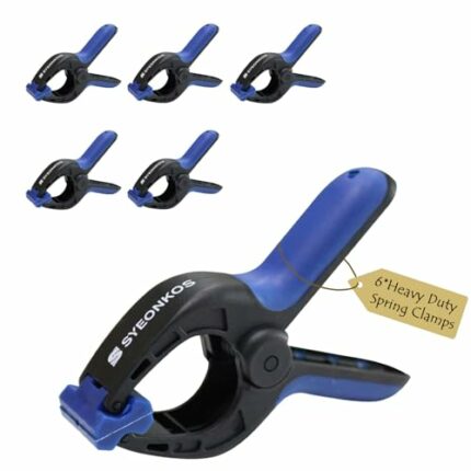 SYEONKOS Nylon Spring Clamps 6Pcs, Plastic Heavy Duty Spring Clips, Extra Strength and Grip Clips for Home Improvement, Wood Working Projects and