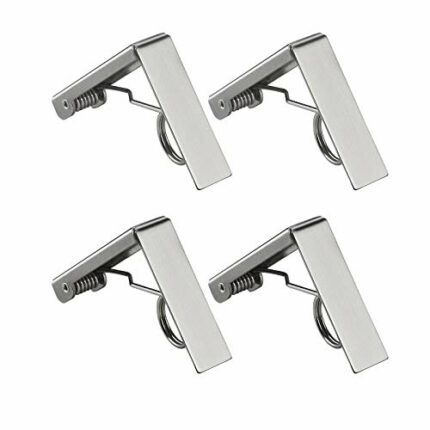 ZoomSky 4pcs Tablecloth Clips, Picnic Table Cloth Holder Stainless Steel Table Cover Clamps Silver Tablecloth Clamp Holders for Home Kitchen Picn