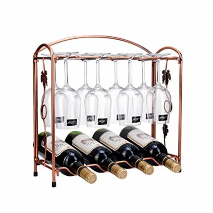 NEOCHY Wine Rack Iron Upside-Down Wine Glass Rack Household Cabinet Display Rack Bottle Rack Multifunctional Storage Rack