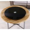CHEWYNP Table Turntable Tempered Glass Black Glass Turntable (10mm Thick) Conjoined Disk Rotating Table