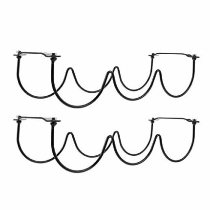 Hemoton 2pcs Under Cabinet Wine Rack Wrought Iron Liquor Bottles Organization Rack Farmhouse Decor Kitchen Storage for Bar Kitchen Black