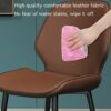 dining chair Kitchen Dining Room Furniture Chairs Modern Minimalist Restaurant Backrest Dining Chairs Water Proof PU Leather Side Chair With Meta