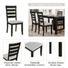 DINGZZ Kitchen 5 Piece Dining Table Farmhouse Wood W/2 Tier Storage Racks 4 Person Kitchen Set W/Upholstered Dining Chair