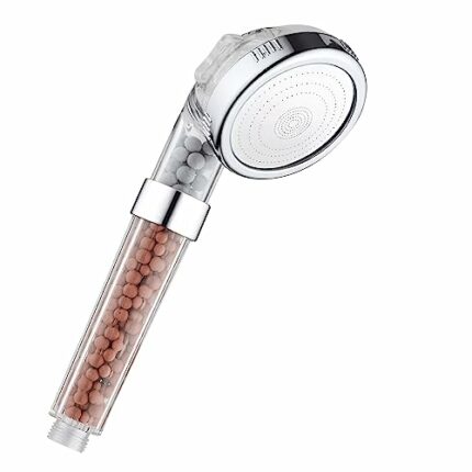 GNCLOUD Shower Head Adjustable Shower with Bead Filter Head with 3 Modes Booster Shower Head Adult Kids Pet Home and Gym Use