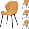 dining chair Kitchen Dining Room Furniture Chairs Set Of 4 Modern PU Padded Dining Chair Leisure High Back Chairs For Office Kitchen Parties Brea