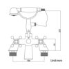 Victorian Bath Taps with Shower,Luckyhome Traditional 1/4 Turn Dual Lever Bathroom Tub Tap Mixer,Chrome