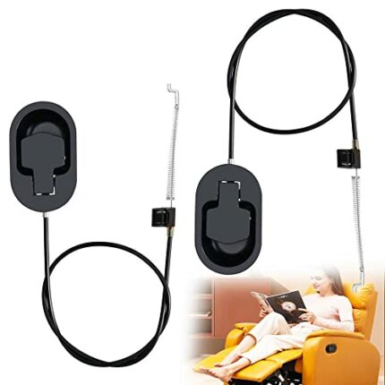 2 Pcs Recliner Release Pull Handle Universal Sofa Chair Recliner Replacement Handle Parts Metal Couch Style Pull Chair Release Handle with Cables