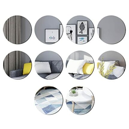DARENYI 10 Pcs HD Mirror Wall 10cm Self Adhesive Glass Mirror Frameless Circle Bathroom Mirror Stick on Bathroom Mirror for Bathroom, Bedroom, Li