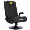 BraZen Serpent 2.1 Bluetooth Surround Sound Gaming Chair Foldable Pu Leather Seat with Pedestal Base - Pink