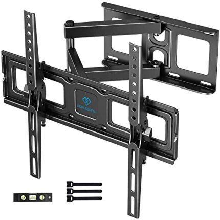 PERLESMITH TV Wall Bracket for 26-60 inch TVs, Swivel Tilt TV Bracket up to 40kg, 55 inch TV Wall Mount with Spirit Level, Max. VESA 400x400mm