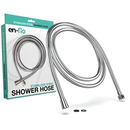1.75m Long Shower Hose - Chrome-Plated Stainless Steel - Leakproof Flexible Metal Hose with Double Lock, Odourless Tubing, Universal 1/2 Inch Sta