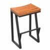 DINGZZ Industrial Bar Stool, Antique Vintage Stool Height Backless Swivel Counter Furniture Metal, Wooden Barstools, Ideal for Restaurant, Cafe,