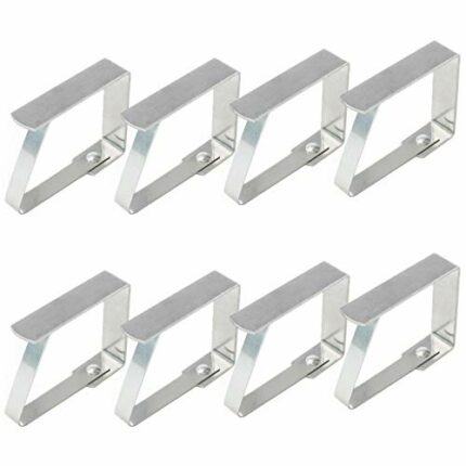 TRIXES 8PC Pack of Stainless-Steel Tablecloth Clips - Adjustable Metal Clips – Perfect for Table Buffets Food Platters Parties BBQ’s Home and Out