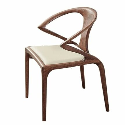 JJZXD Retro Simple Dining Chairs Solid Wood Chair Negotiate Reception Office Home Furniture
