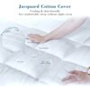 Threads For Bed Extra Thick Mattress Topper Double Bed 100% Cotton Cover, Soft Mattress Bed Topper Pad with Elastic Anchor Corner Straps, Baffle