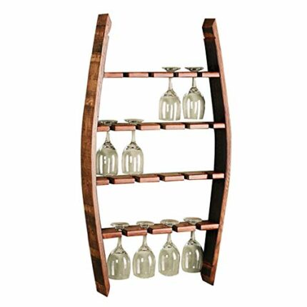 KXDCZ Wine Holder Wall Mount Solid Wood Wine Rack Wine Stand Holder Hanging Wine Glass Shelf Storage Unit Floating Shelves Bar Accessories Applic