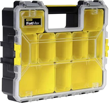 STANLEY FATMAX Pro Deep Storage Organiser for Small Parts, 10 Removable Compartments, 1-97-521