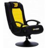 BraZen Stag 2.1 Bluetooth Ergonomic Video Pedestal Rocker Surround Sound Gaming Chairs for Kids with Speaker Subwoofer and Pedestal base - Blue