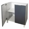 Berlioz Creations CP8BG 2 door kitchen base cabinet High Gloss Grey 80 x 52 x 83 cm