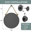Barnyard Designs 26" Coastal Round Mirror with Hanging Rope - Mount Included - Nautical Rope Mirror for Bathroom Wall, Living Room or Entry Space