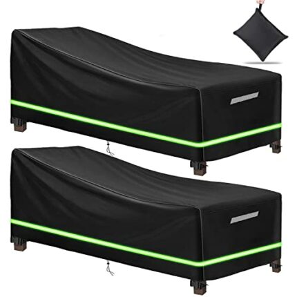 Sun Lounger Covers, 200 x 75 x 40 / 70cm Garden Sunbed Cover with Handles and Air Vent, 210D Oxford Fabric Durable Furniture Lounger Chair Cover,