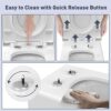 Toilet Seat, MUJIUSHI Family Toilet Seat with Child Seat Built-in, Soft Close& Quick Release Function, Simple Top Fixing Standard Toilet Seats wi