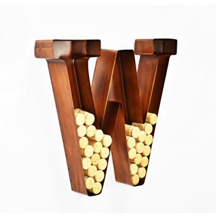 Wine Cork Holder Letter W | Wine Corks | Flowers | Metal Wooden Finished | Wall Art | Holidays | Home Kitchen Storage | Housewarming | Engagement