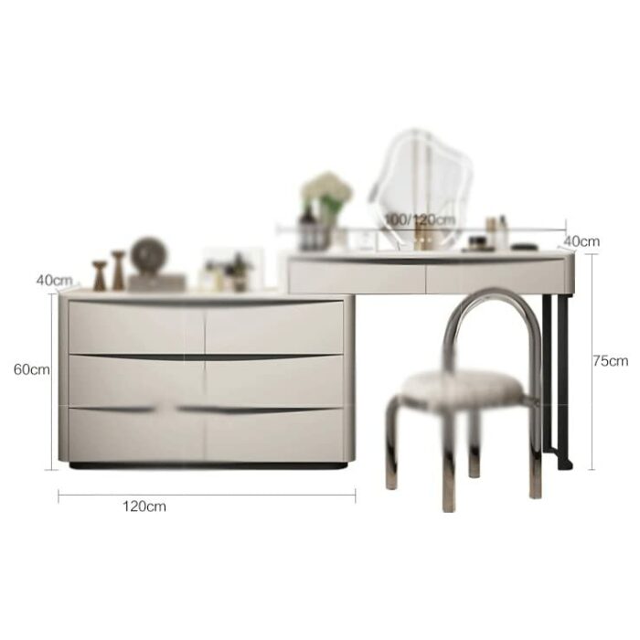 BVDSG Dressing Table Bedroom Small Household Storage Cabinet Bucket Dressing Table Telescopic Vanity Table
