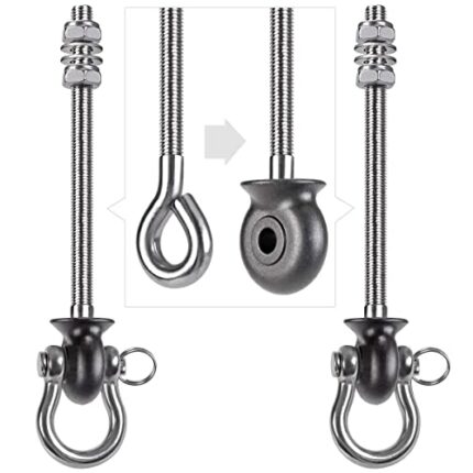 BeneLabel Swing Hooks Hammock Ceiling Hooks Heavy Duty, 2Pcs Antirust 304 Heavy Duty Swing Hangers, 1800LB Capacity, Wood and Steel Beam Yoga Ham