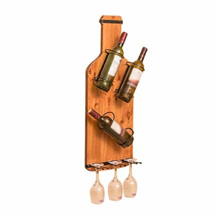 PIBM Personality Wall Mount Wine Rack Bottles Goblet Storage Rack Save Space Durable 30×10×80Cm J1118