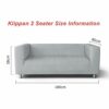 Super Thick Cotton Snug Fit Klippan Loveseat Cover 2 Seat Sofa Slipcover For Ikea Klippan Sofa (Cotton Blue)