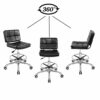 Drafting Chair Tall Office Chair for Standing Desk Adjustable Stools with Backrest & Foot Rest,Pneumatic Lifting Height,Rolling Wheels,for Studio