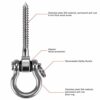 WAREMAID Hammock Chair Hanging Kit Swing Ceiling Mount, Heavy Duty Swing Hanger Hook, Playground Screw Bracket Hanging Chair, Yoga, Tree, Gym, Ro