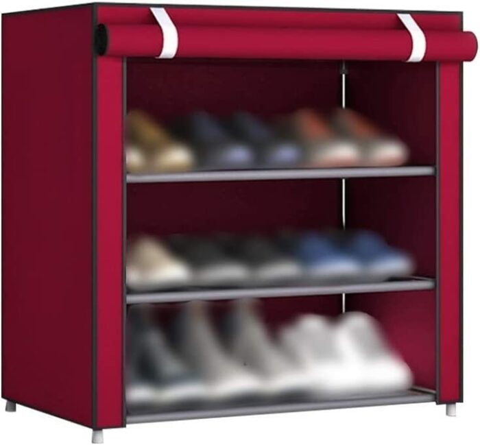 LILIKY Large Capacity Shoe Rack For Home Use Indoor Simple Shoe Cabinet Dormitory Multifunctional Assembly Dustproof Shoe Rack (Color : Braun)