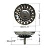 AONAT Sink Strainer Plug,Kitchen Sink Stainless Steel Thicken Strainer Waste Plug,Sized for UK Sinks(Diameter:80mm)