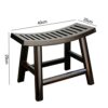VIrov Black Wooden Bath Stool Non-slip Bathtub Spa Wood Shower Stool Waterproof Living Room Kitchen Office Garden Change Shoes Stools for Elderly