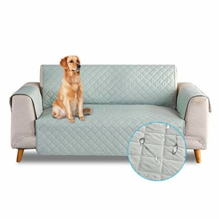 PETCUTE Sofa cover waterproof sofa slipcovers Anti Slip armchair covers Quilted Couch Slipcover Sofa Protector for dog pets Green 1 Seater