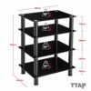 Ttap HiFi/Audio Rack/TV Stand and Entertainment Media Unit / 600mm Wide with 4 Black Glass Shelves