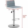 WALNUT Set Of 2 Bar Stools Adjustable Barstool PU Leather Swivel Pub Chairs Armless